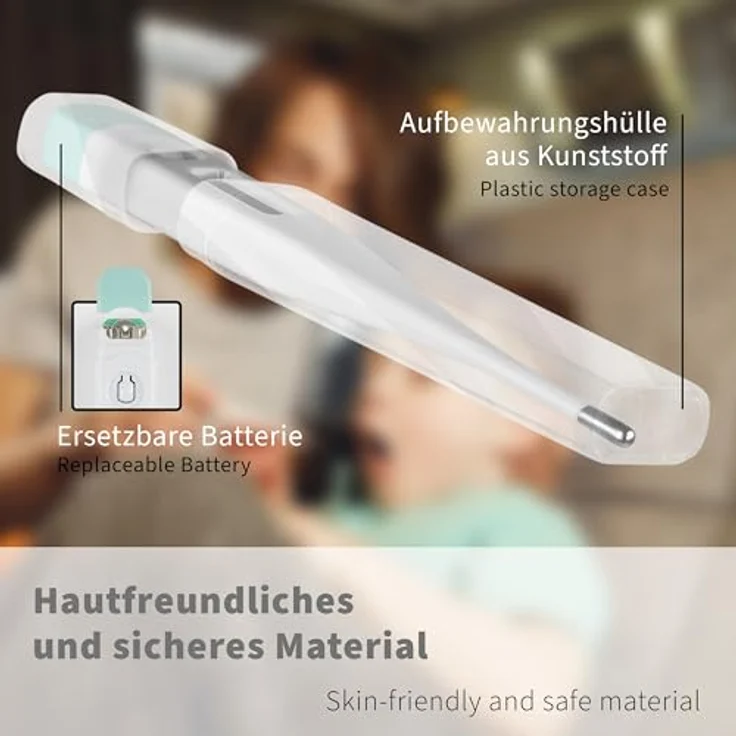 pulox Fieberthermometer mit LCD-Display - Professionelles, medizinisches Digitalthermometer mit akustischem Signal und Speicherfunktion – Bild 4