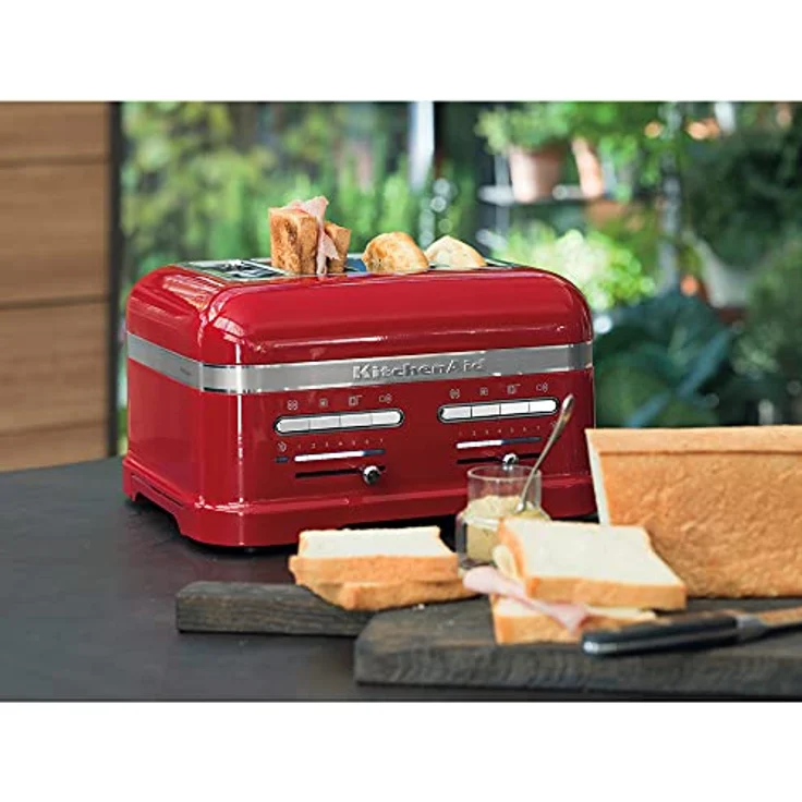 KitchenAid 5KMT4205ECA 4-Scheiben Toaster mit Sandwichzange, 2500W, 7 Bräunungsstufen, LED-Timer, Aluminiumdruckguss, liebesapfelrot, Serie: 5KMT4205 – Bild 3