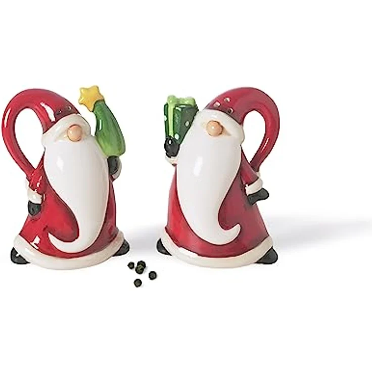 Excelsa Santa Claus Salz- und Pfefferstreuer, Keramik, Rot, 6 x 4.5 x 8 cm – Bild 3