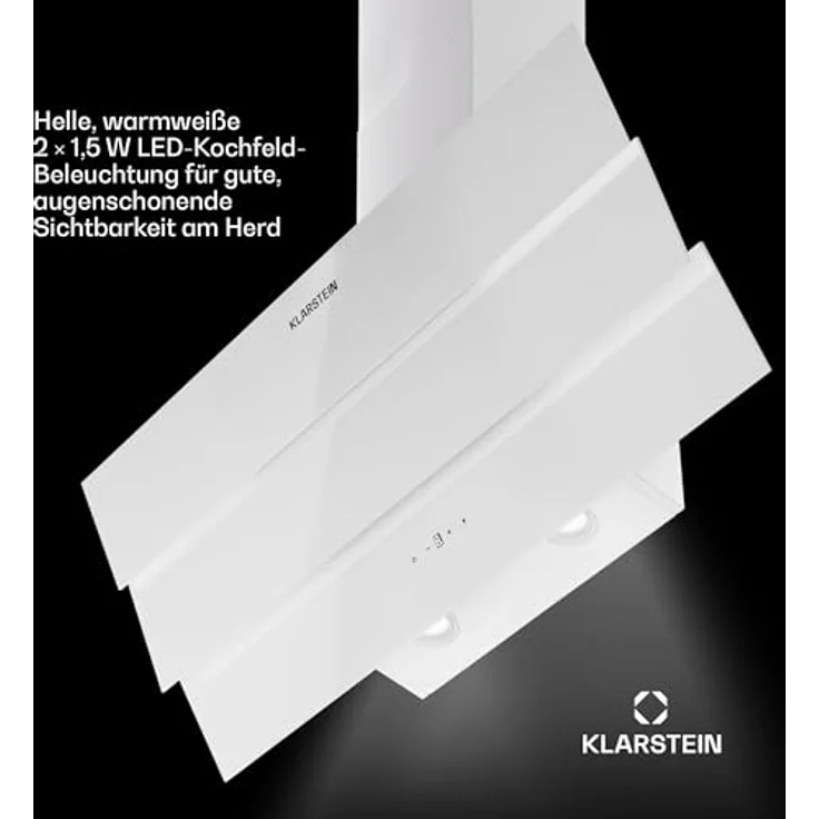 Klarstein Dunstabzugshaube 90cm, Abluft-Dunstabzugshaube mit Spülmaschinenfestem Filter aus Aluminium, Leise Abzugshaube Abluft, 305 m³/h Luftstrom, Wandhauben mit LEDs, Dunstabzug zur Wandmontage – Bild 4