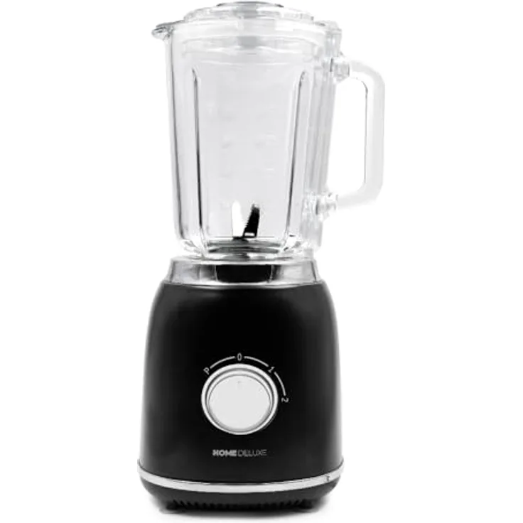 HOME DELUXE Standmixer GRANDE - Matt Schwarz, 1000 W, Mixer mit 1,5l, 4 Edelst. Klingen, Smoothie Maker