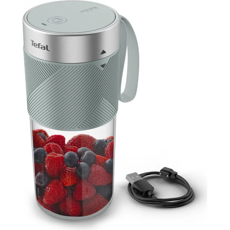 Tefal BL1C0430 Lightmix, tragbarer Standmixer mit 0,3 Litern Kapazität, menthol, Lithium-Ionen-Akku und spülmaschinenfesten Teilen