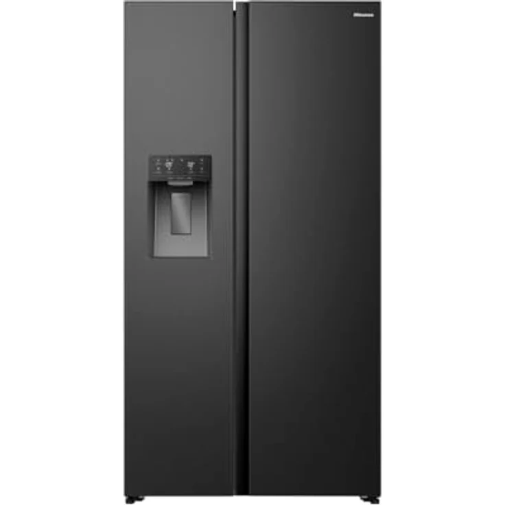 Hisense Freistehender Side-by-Side-Kühlschrank, 528 l, Amerikanische Tür, Schwarz, 2 Türen, Berührung, LED – Bild 1