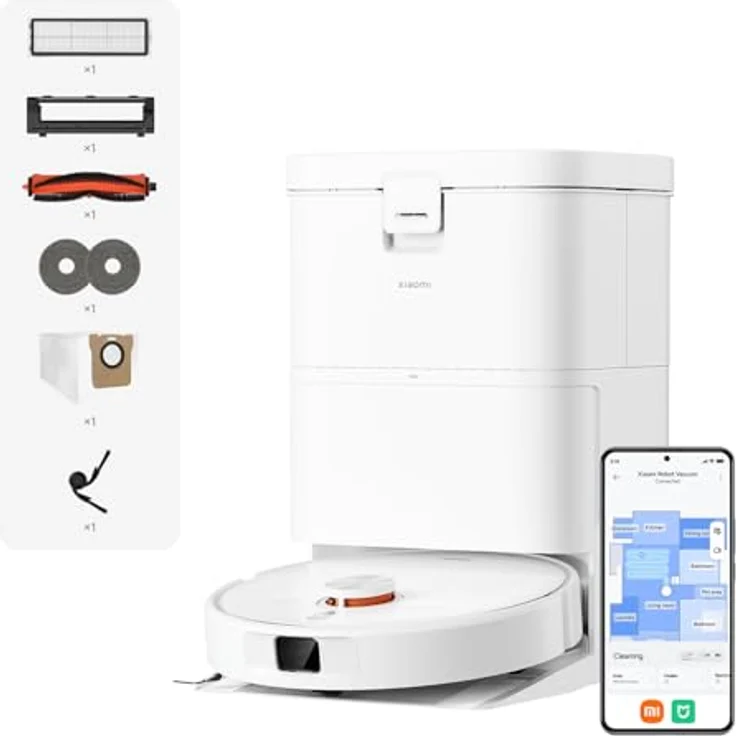 Xiaomi Robot Vacuum H50, Staubsauger- und Wischroboter mit 10.000 Pa Saugkraft, selbstreinigender Ladestation und Lasernavigation – Bild 1