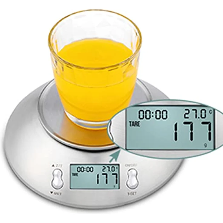 himaly 5KG Digitale Küchenwaage, Edelstahl-Kochwaage mit Abnehmbarer Schüssel zum Backen und Kochen, Tara-Funktion, LCD-Display, Auto-Off – Bild 4