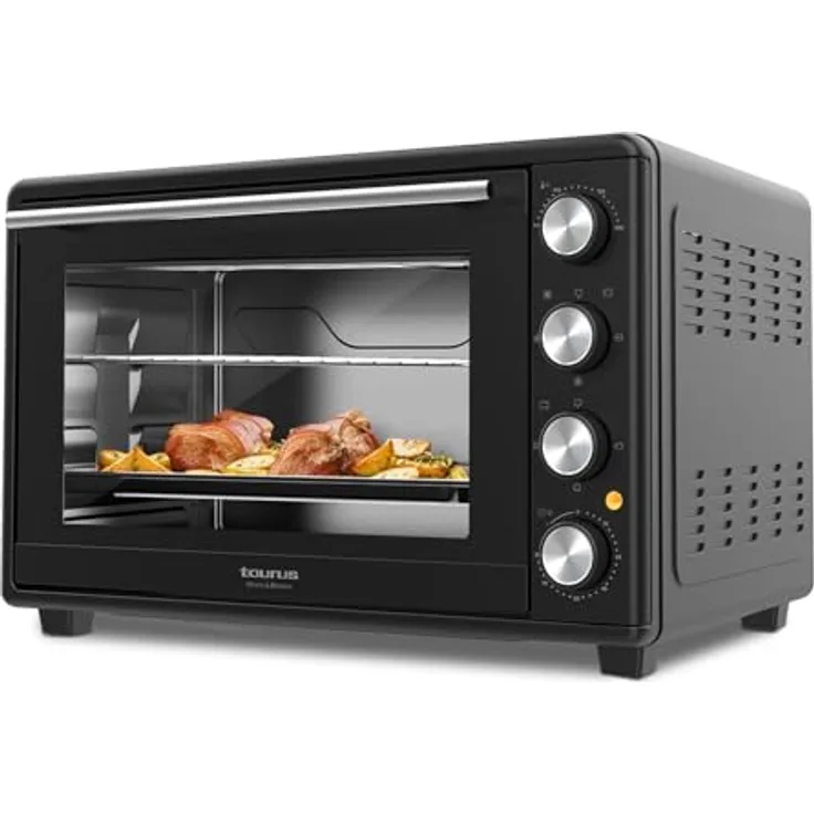Taurus Elektrobackofen 45L, 2000W, 15 Funktionen mit Drehspieß und 90 Min Stay-On-Modus