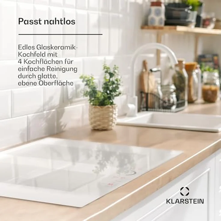 Klarstein Induktionskochfeld, Glaskeramik Kochfeld, 7000W mit 4 Platten, Touch-Display und Timer, Überhitzungsschutz, Schwarz – Bild 2