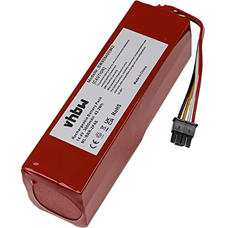 vhbw Akku kompatibel mit Xiaomi Roborock S5 S50 S502-00 Ruby-S, S5 S51 S512-00 Ruby-S Saugroboter (3000 mAh, 14,4 V, Li-Ion) - Ersatzakku mit 3000 mAh Kapazität und Lithium-Ionen-Technologie – Bild 2