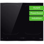 Midea Induktions-Kochfeld KI600IX mit 2 Doppel-Flexzonen und Booster, SCHOTT CERAN®, 60 cm, autark, Edelstahlrahmen
