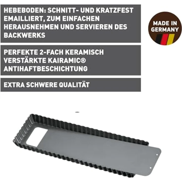 Kaiser La Forme Plus Tarteform mit Hebeboden 35 x 13 cm, Quiche Backform mit Wellenrand, leboden, antihaftbeschichtet, schnittfest – Bild 3