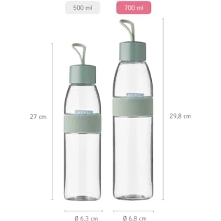 Mepal – Trinkflasche Ellipse Nordic black – 700 ml Inhalt – auch für kohlensäurehaltige Getränke – bruchfestes Material - auslaufsicher - Spülmaschinengeeignet – Bild 5
