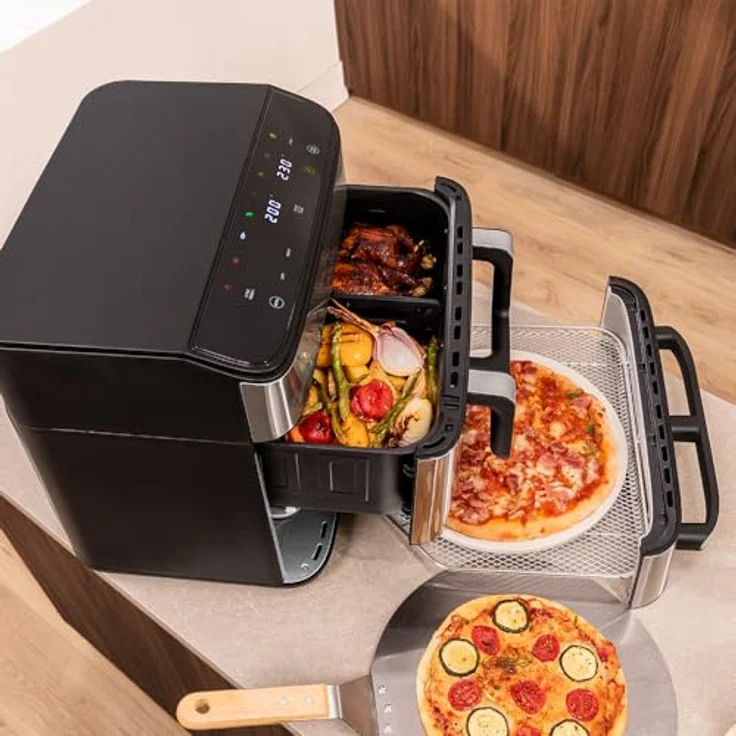 Cecotec Cecofry FoodCourt 18000 4Pizza, Heißluftfritteuse mit 2700 W, 18L Kapazität und 12-Zoll Pizzastein – Bild 7