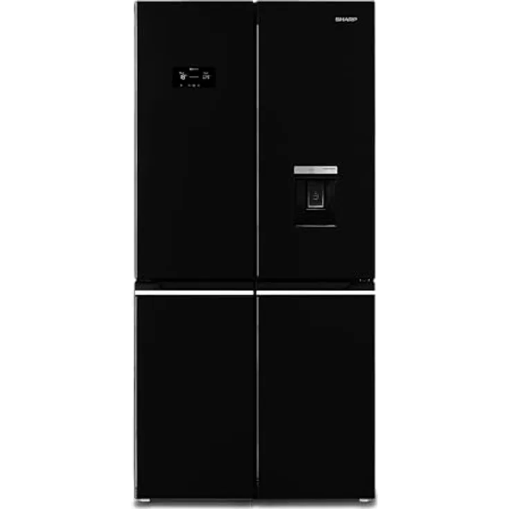 Sharp SJ-NFA35IHDBD-EU Side by Side Kühl-Gefrierkombination, EEK D, AdvancedNoFrost, Wasserspender, Twist-Ice-Maker, Inverter-Kompressor, Schwarz