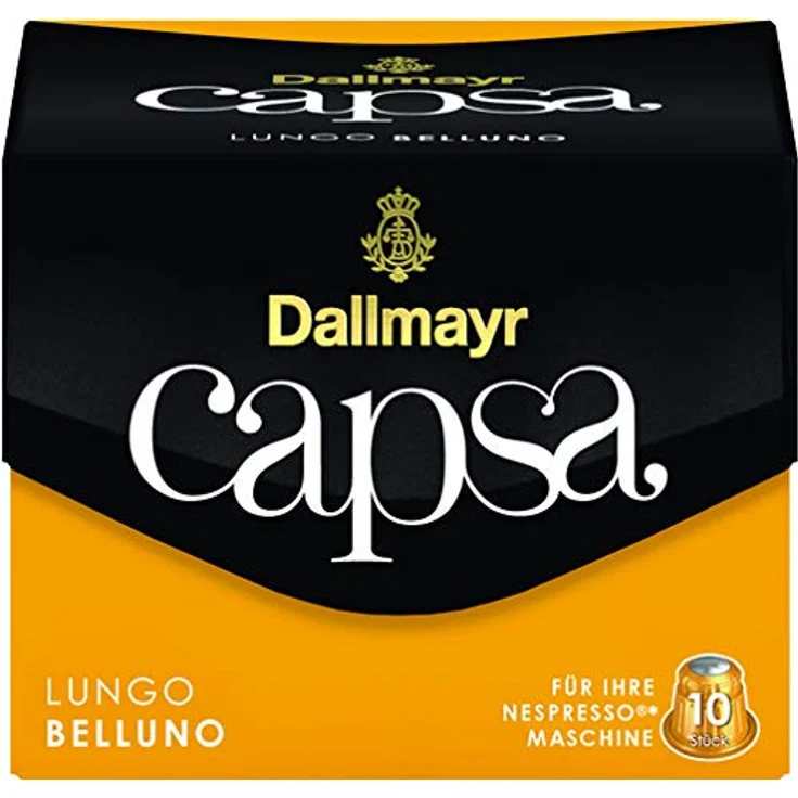 Dallmayr Capsa Lungo Belluno, Nespresso Kompatibel Kapsel, Kaffeekapsel, Röstkaffee, Kaffee, 10 Kapseln, 56 g – Bild 2