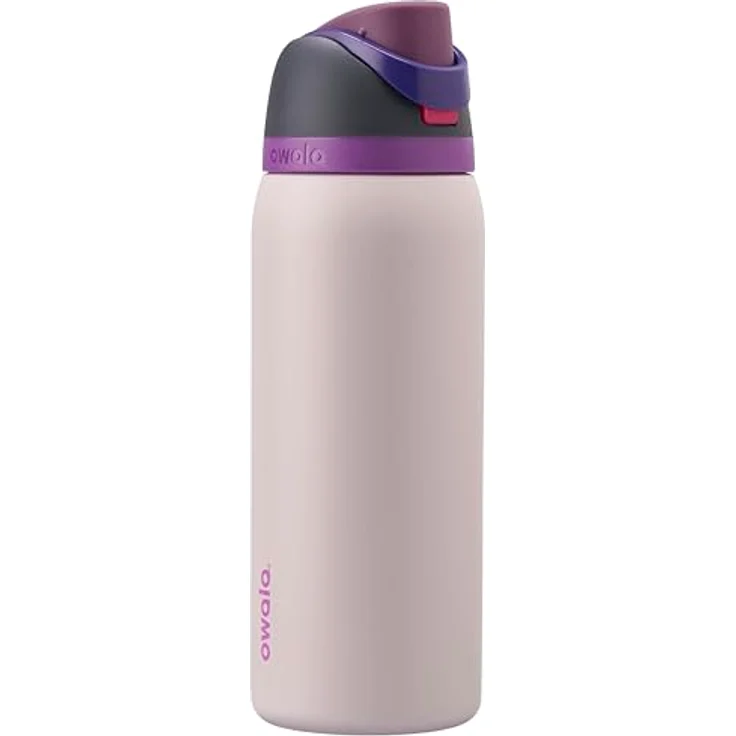 Owala FreeSip Edelstahl Trinkflasche mit Strohhalm, 945 ml – BPA-frei, isoliert, für Sport und Outdoor, Dreamy Field – Bild 1