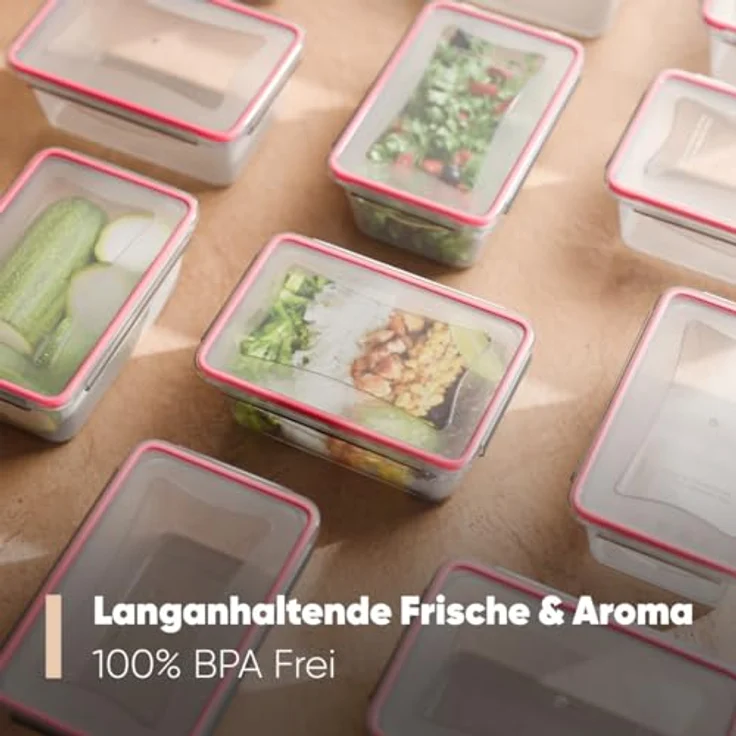 Classbach® Frischhaltedosen mit Deckel | 7er Set | 100% dicht, stapelbar, Meal Prep-freundlich | C-FHD 4008 K – Bild 5