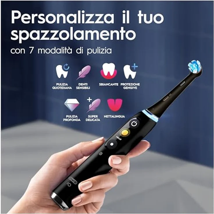Oral-B iO Series 9 Special Edition, elektrische Zahnbürste, Bluetooth, 7 Putzmodi, 1 Reiseetui, 1 Tasche, Schwarz – Bild 4