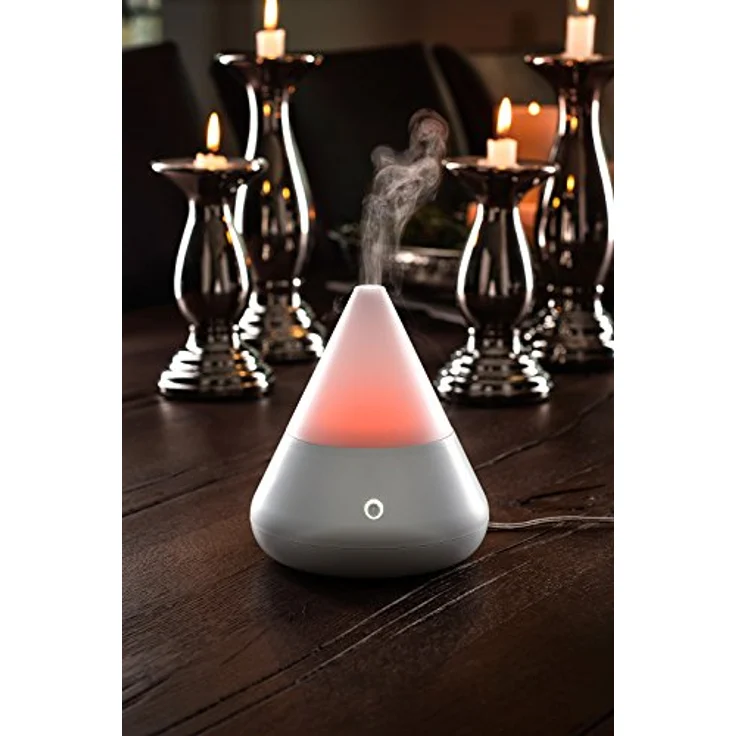 pajoma Aroma Diffuser, Ultraschall Luftbefeuchter mit LED Farbwechsel, 18,5 cm hoch, Weiß – Bild 2