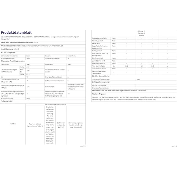 PKM GS61E Gefrierschrank | Weiß Design | 61 Liter Nutzinhalt | 38dB | Freistehend – Bild 4