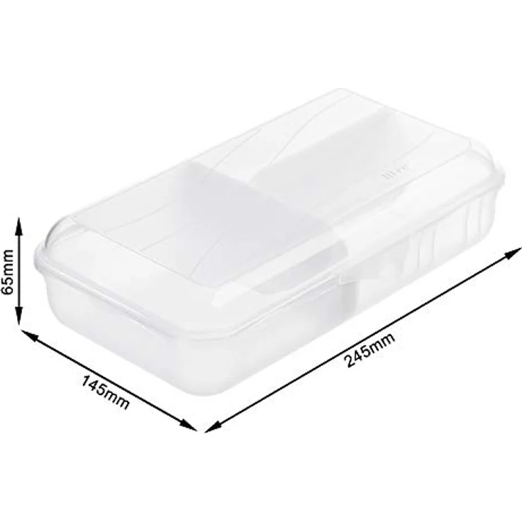 Rotho Fun Vesperdose mit 2 herausnehmbaren Trennwänden, Kunststoff (BPA -frei), transparent, Gr. L - 1.7 Liter (24,5 x 14,5 x 6,5 cm) – Bild 5