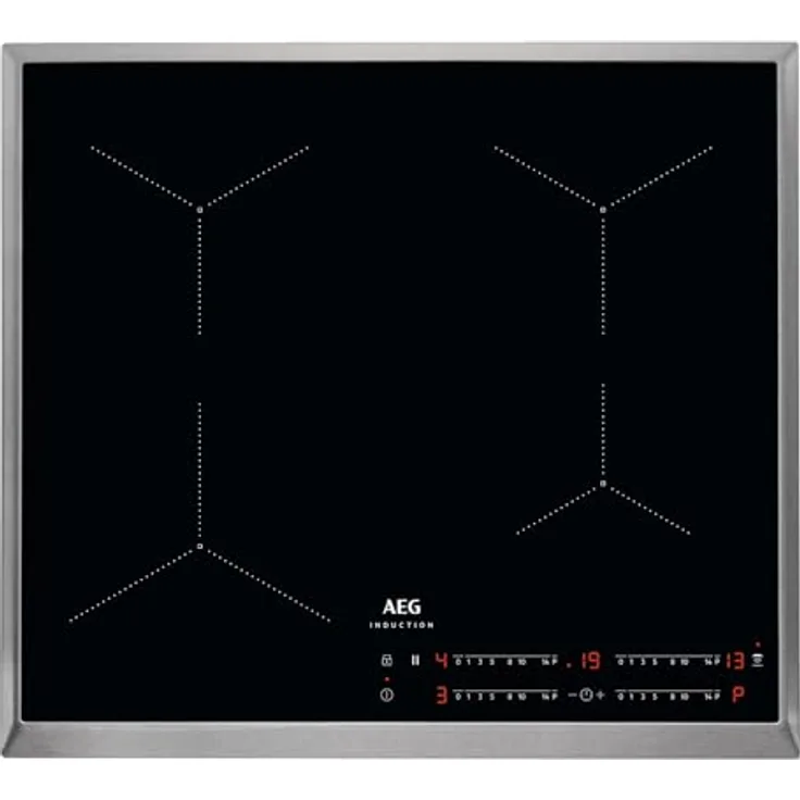 AEG IKB64431XB Autarkes Kochfeld/Induktion/Hob²Hood/Slider-Bedienung / 60 cm/Edelstahlrahmen / 4 Kochzonen/Powerfunktion/Kindersicherung