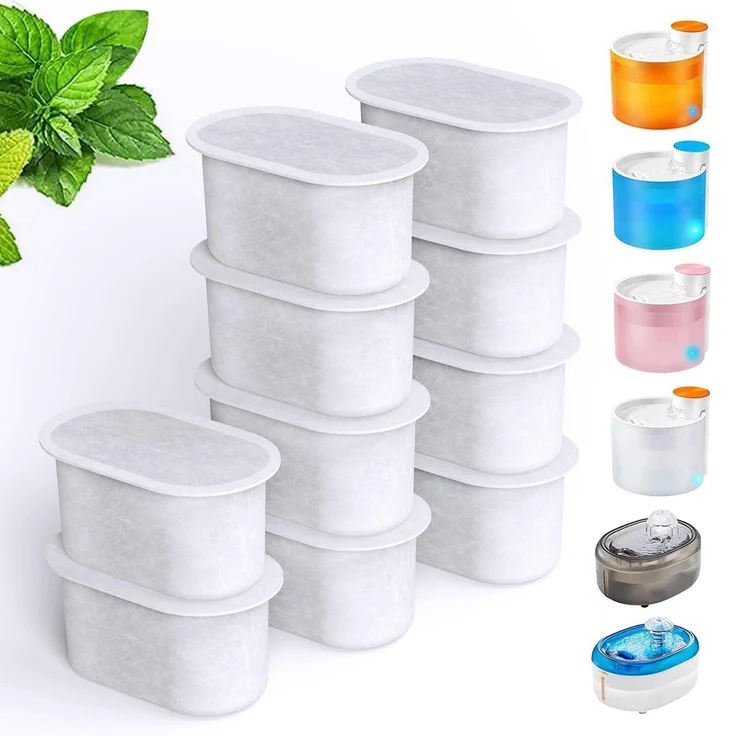 Wasserfilter Ersatzfilter für Trinkbrunnen, 10er Pack für SAMANIJA & WOPET Modelle W300, W300B & W500