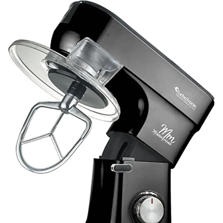 TurboTronic by Z-Line Küchenmaschine Knetmaschine, schwarz, Rührmaschine, 1200 W, 5 l Schüssel, Teigkneter, Küchenmixer, 1200W mit 6,5L Edelstahl-Rührschüssel - Preisvergleich – Bild 3