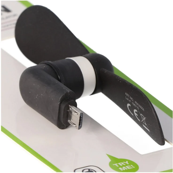 AccuCell Mini-Ventilator für Smartphones mit Micro USB Anschluss, farblich sortiert