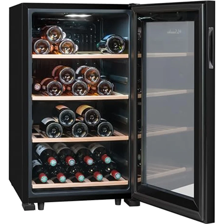 La Sommeliere - Weinkühlschrank LS52BLACK, 52 Flaschen, Temperier-Servier-Weinschrank, Glastür aus UV-undurchlässigem Glas, freistehend – Bild 2