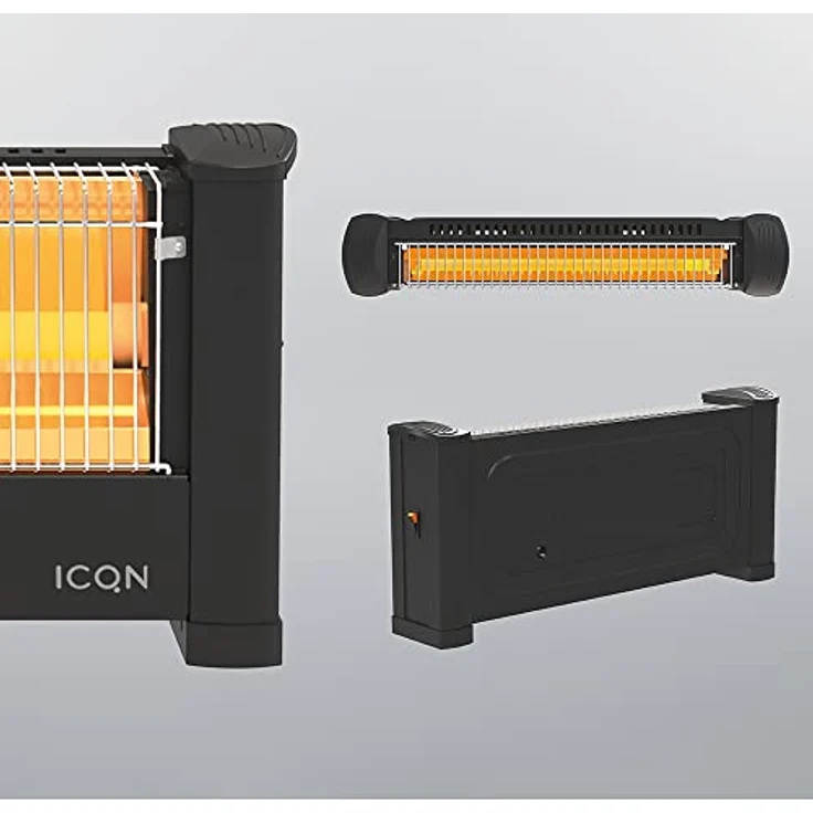 ICQN Infrarot Standheizstrahler | Für Räume bis 16m² | 900 W | IP20 | Elektroheizung | 1,5 Meter Kabelzuleitung | Heater für Büro oder Haus | Infrarotheizer| IQ.0900.APW, Heizstrahler – Bild 3