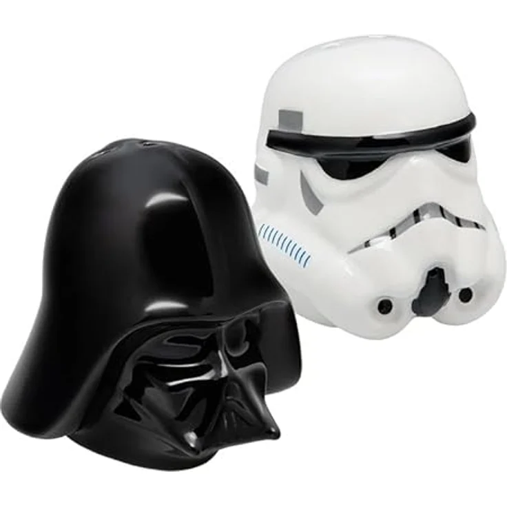 Paladone Products Star Wars Salz- und Pfefferstreuer-Set, keramisch, Darth Vader und Stormtrooper, schwarz und weiß – Bild 2