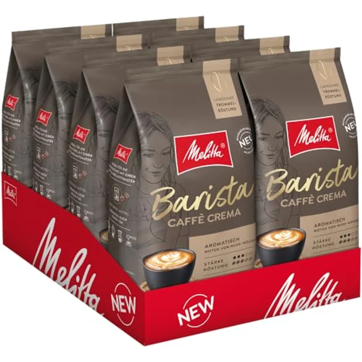 Melitta Ganze Kaffeebohnen, ausgewogen und harmonisch, Stärke 3, Barista Crema, 8 x 1kg – Bild 2