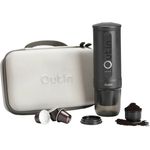 OutIn Nano Espressomaschine, tragbare 2-in-1 Kaffeemaschine für Kaffeekapseln und gemahlenen Kaffee, mit Hard Case, spacegrau