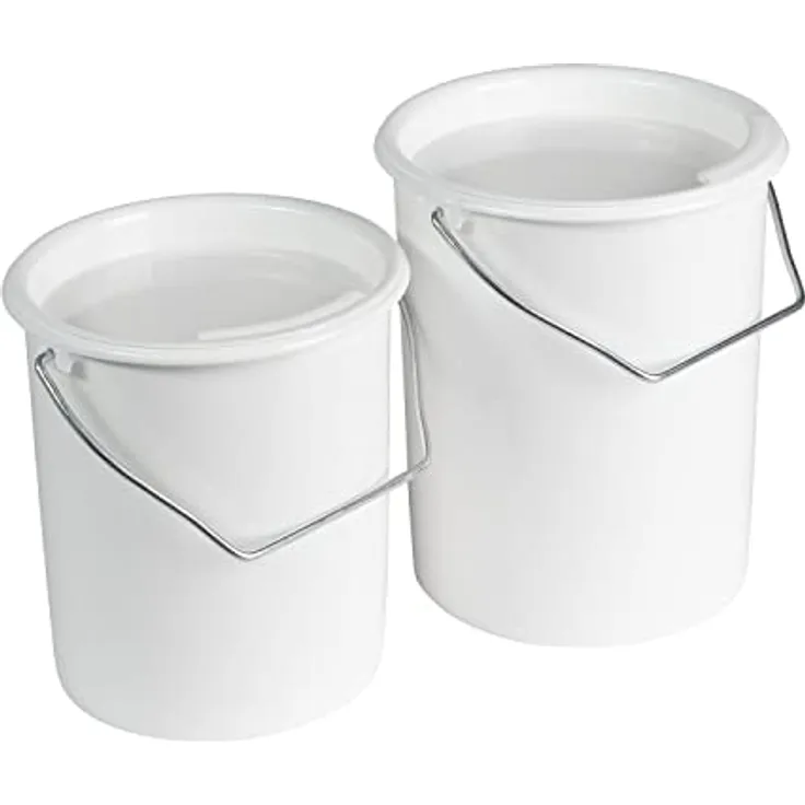 Westmark 2 Milch-/Vorrats-/Futtereimer mit Henkel und Deckel, Füllvermögen: 2 L und 3 L, Kunststoff, Maxi, Weiß, 237922E7