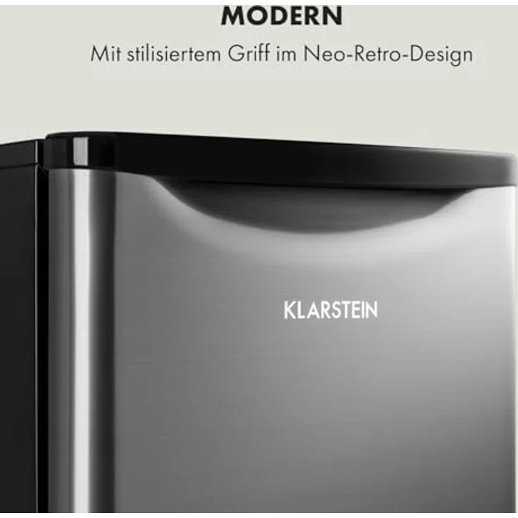 Klarstein Yummy - Minikühlschrank mit Gefrierfach, 47 L, leise (41 dB), schwarz/silber – Bild 3
