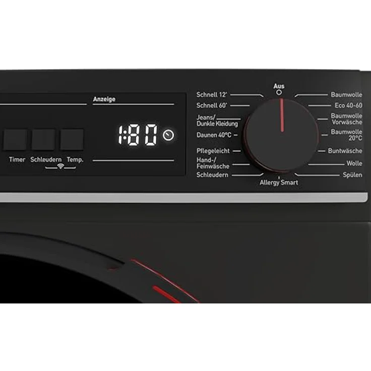 Sharp ES-WNFB214CMDA-DE Waschmaschine, 12 kg, Energieklasse A, 1400 U/min, Inverter Motor, AquaStop, WiFi App-Steuerung, Dampf-Funktion, Schnellwaschgang, Schwarz Matt – Bild 5