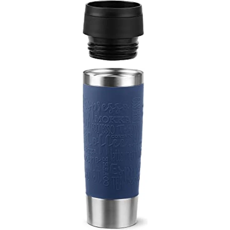 Emsa N20221 Travel Mug Classic Isolierbecher 0,5 Liter | neuer Komfort-Schraubverschluss | Edelstahl | 6h heiß und 12h kalt | 100% dicht | spülmaschinenfest | 360°-Trinköffnung | Dunkelblau – Bild 2