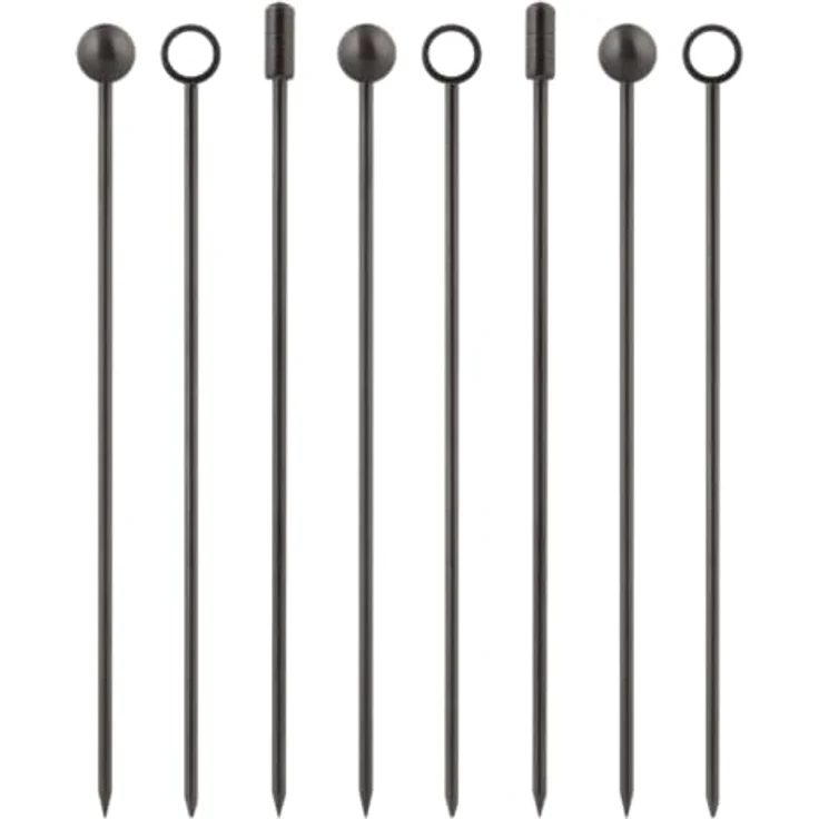 LURCH Bar-Spiesse 9er Set smokey grey, Edelstahl mit 3 verschiedenen Spitzen, spülmaschinengeeignet, wiederverwendbar – Bild 1