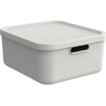 ROTHO Vorratsdose ALBULA LIGHT 12 l, modulare Kunststoffbox, stapelbar, modern, mit offenen Griffen, recyclingfähig