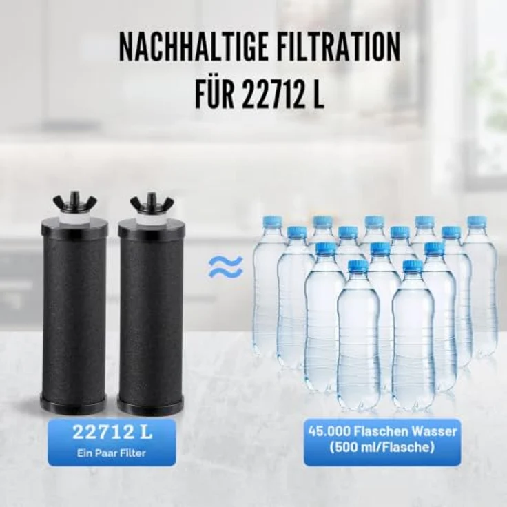 VEVOR Schwerkraft-Wasserfiltersystem, 304 Edelstahl, 2,25 Gallonen, reduziert Blei und bis zu 99 % Chlor, mit 2 Kohlefiltern und Zapfhahn – Bild 4