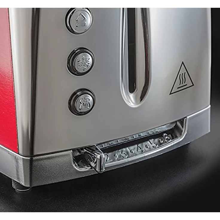 Russell Hobbs Toaster Luna rot, inkl. Brötchenaufsatz, 6 einstellbare Bräunungsstufen + Auftau- & Aufwärmfunktion, Schnell-Toast-Technologie, 1550W, 23220-56 – Bild 5