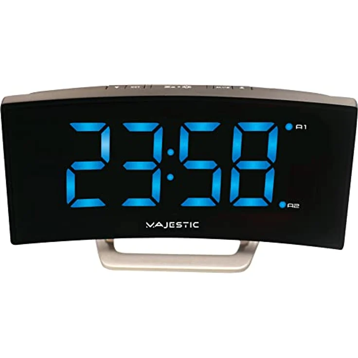 Majestic SVE 234 Wecker, 1.85" Jumbo LED-Display mit einstellbarer Helligkeit, Doppelalarm, schwarz – Bild 2