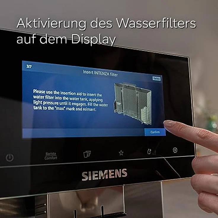 Siemens TZ70063A Brita Intenza Wasserfilter, reduziert Kalkgehalt im Wasser, für EQ.Serie und Einbauvollautomaten, 6 Stück, weiß – Bild 4