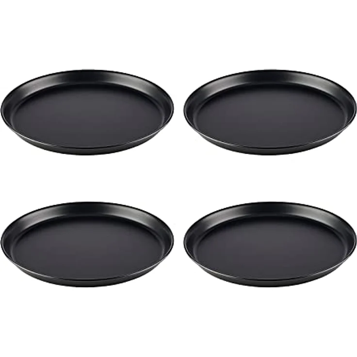 APS Pizzaform rund Ø 32/30,3 x 2,5 cm (4er-Set) - Pizzablech aus Blaublech, nicht beschichtet, lange Lebensdauer, zum professionellen Pizzabacken – Bild 1