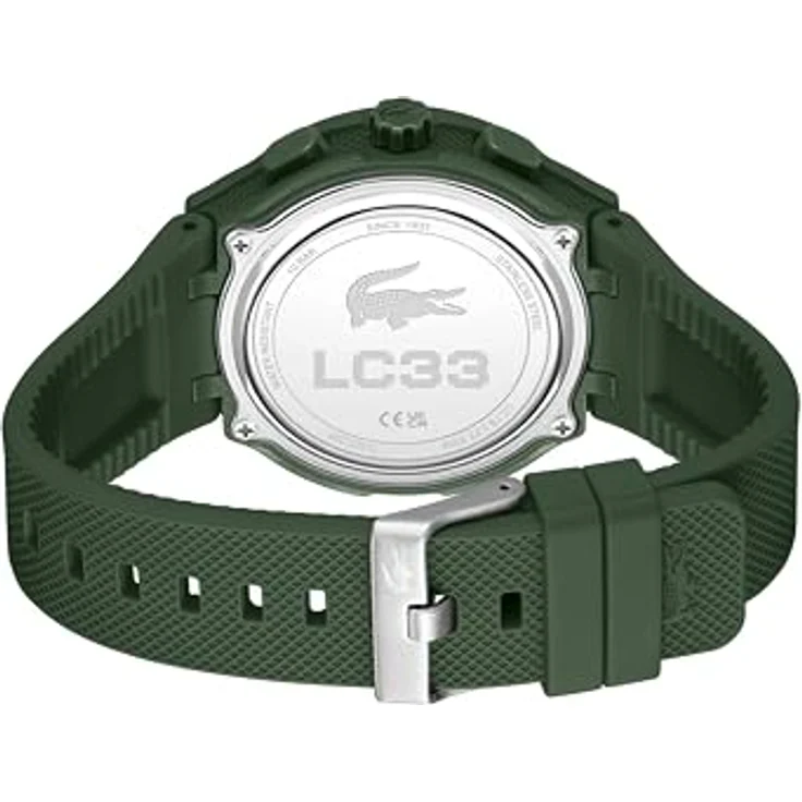 Lacoste LC33 Analoge-Digitale Multifunktions-Quarzuhr für Herren mit 44 mm Durchmesser, Grünes Silikonarmband, Wasserdicht bis 10ATM, Chronograph und Wecker – Bild 4
