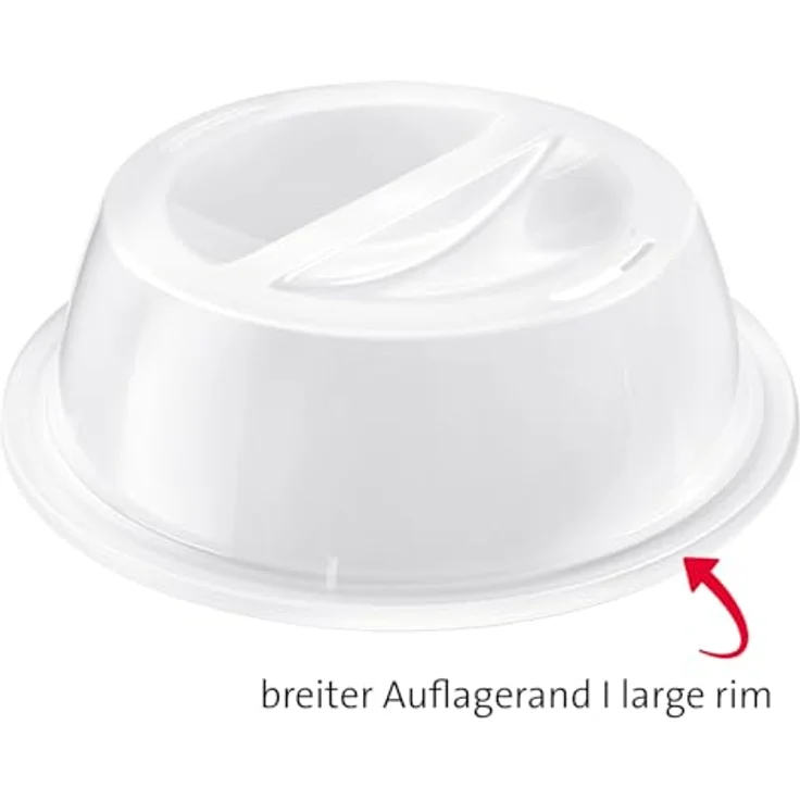Westmark Teller-Abdeckhaube, Kunststoff, Ø 27,5 cm, Weiß, zum Auftauen und Erwärmen in der Mikrowelle, BPA-frei, Made in Germany – Bild 2
