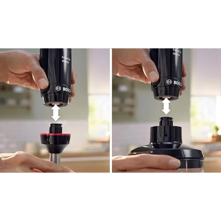 Bosch MSM 4B620 ErgoMaster Serie 4 Stabmixer-Set, inkl. Mixbehälter, Zerkleinerer, Anti-Rutsch-Beschichtung, QuattroBlade System - 4 Klingen, schwarz – Bild 6