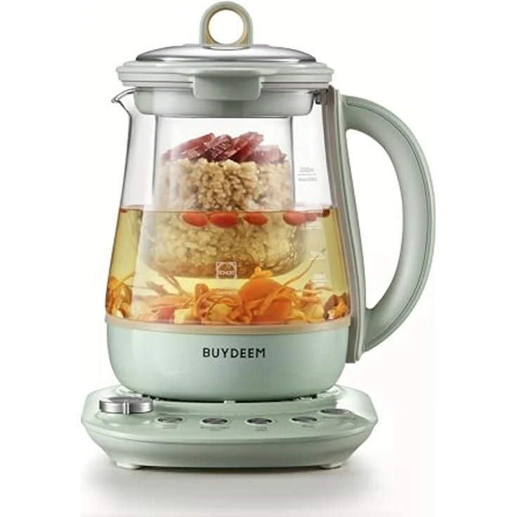 Buydeem Teapot Multi Function Beverage Maker K1594T, 1,5 Liter Teekocher aus Edelstahl in Cozy Greenish – Bild 1