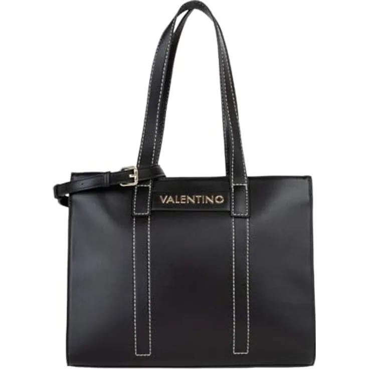 Valentino Aury Re Shopper Tasche, 35 cm, schwarz, 100% Polyurethan