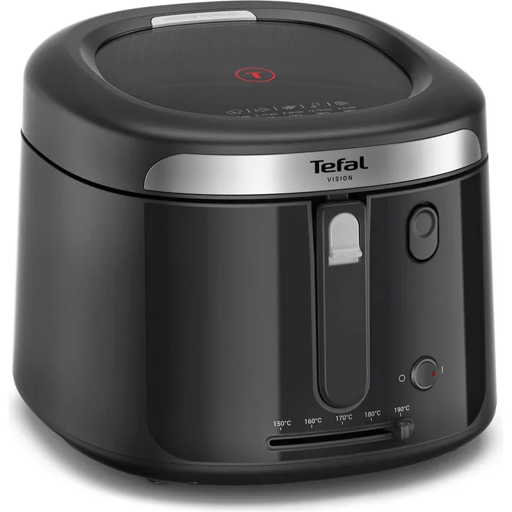 Tefal Fritteuse Vision FF2528, 1,2kg Fassungsvermögen, bis zu 4 Portionen, 1900 W, extragroßes Sichtfenster, einfache Reinigung